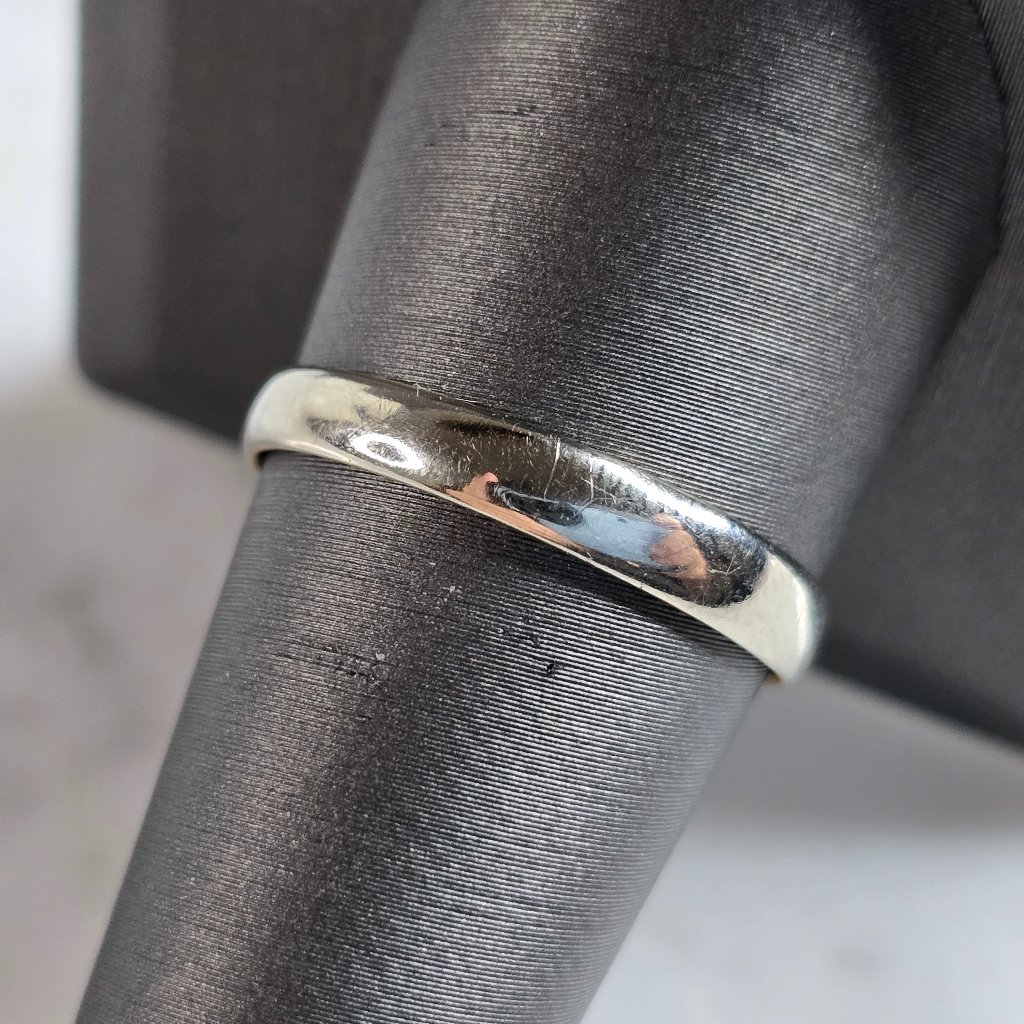 Mens Vintage Estate 10k White Gold Band Wedding Ring 22g E5413